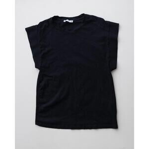 Zara Black Short-Sleeve Cuffed Top Small